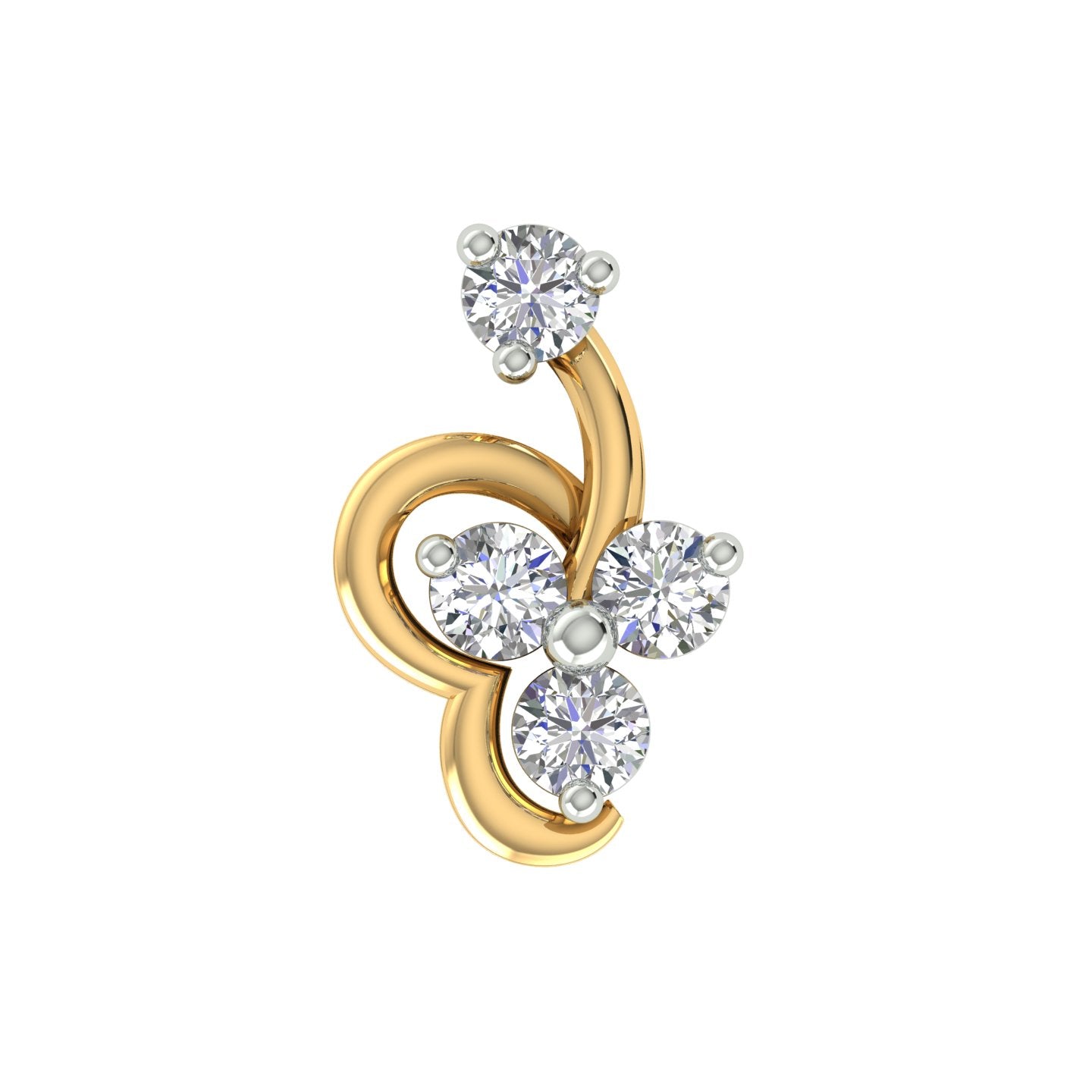 18k Yellow Gold Round Brilliant Cut Petite Diamond Nose Pin with Screwback of 0.03 Carat