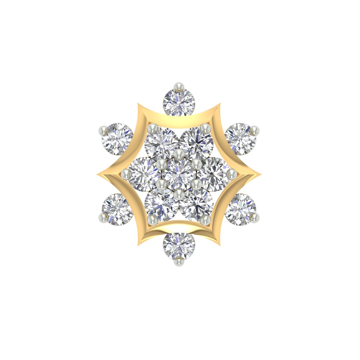 18k Yellow Gold Round Brilliant Cut Minimalist Diamond Nose Pin with Screwback of 0.07 Carat