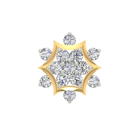 18k Yellow Gold Round Brilliant Cut Minimalist Diamond Nose Pin with Screwback of 0.07 Carat