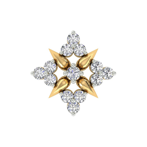 18k Yellow Gold Round Brilliant Cut Statement Diamond Nose Pin with Screwback of 0.06 Carat