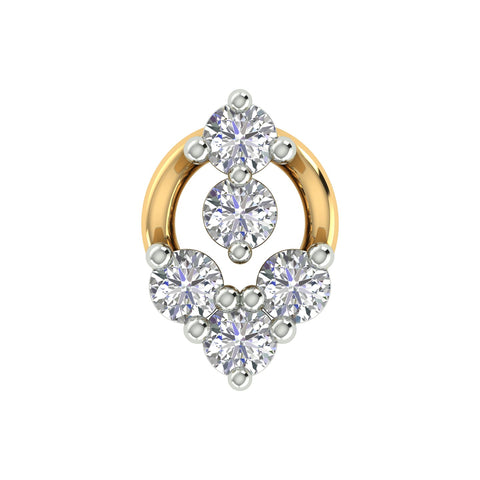 18k Yellow Gold Round Brilliant Cut Eye-catching Diamond Nose Pin with Screwback of 0.05 Carat