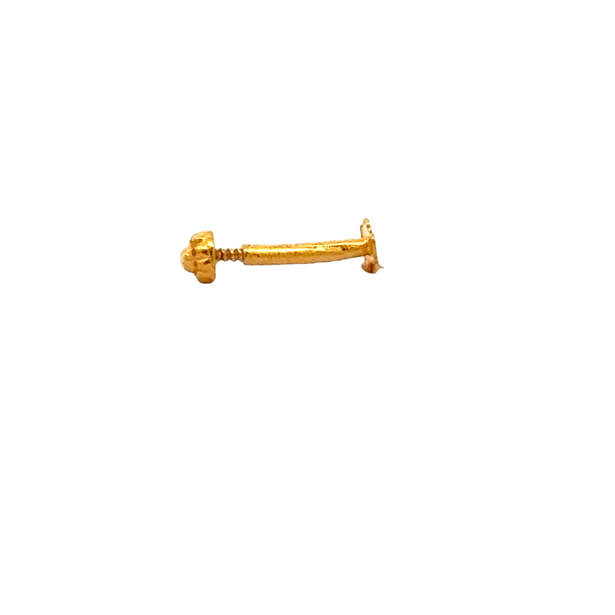 22k Yellow Gold Nose Pin Screwback with gold weight of 0.15g