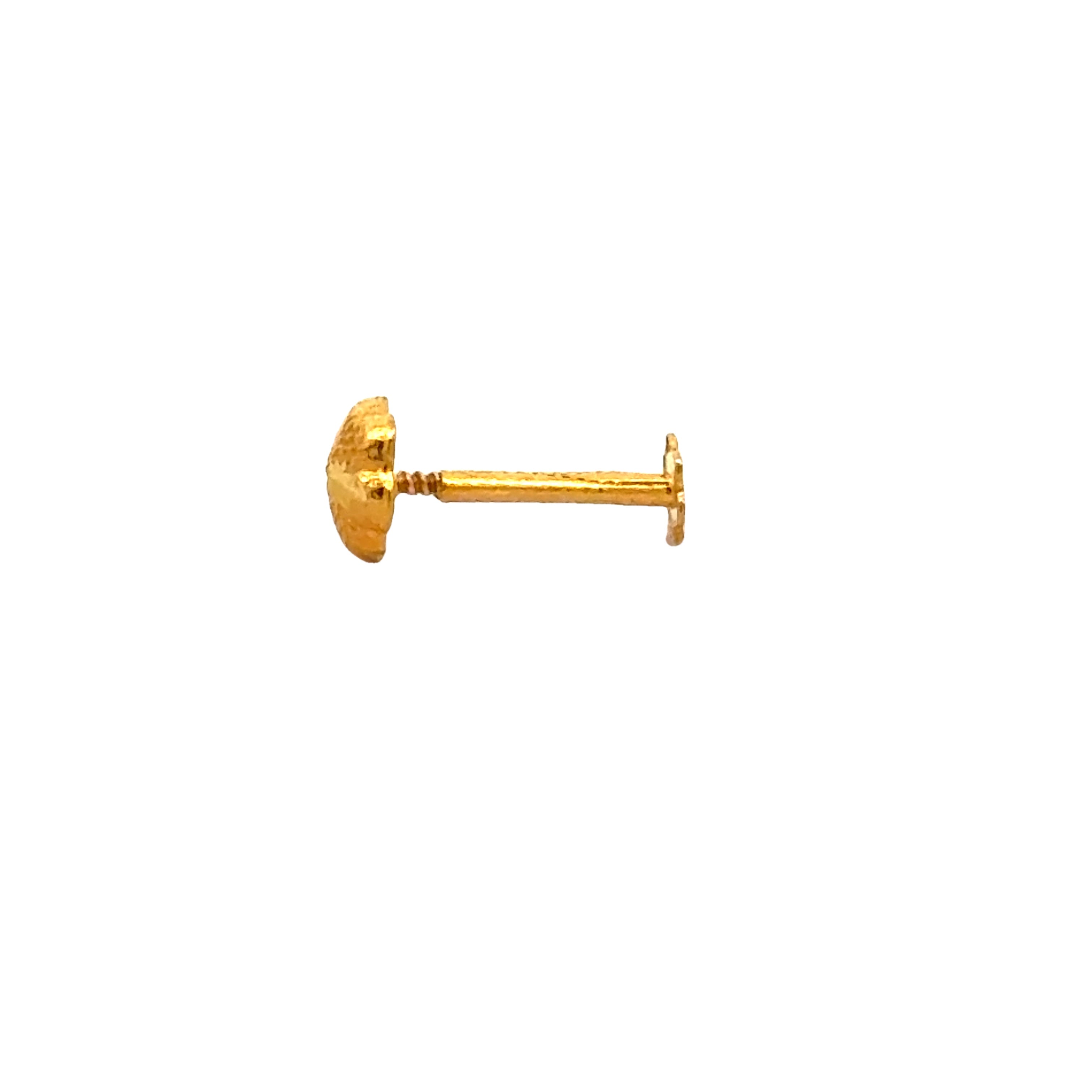 22k Yellow Gold Nose Pin Screwback with gold weight of 0.24g