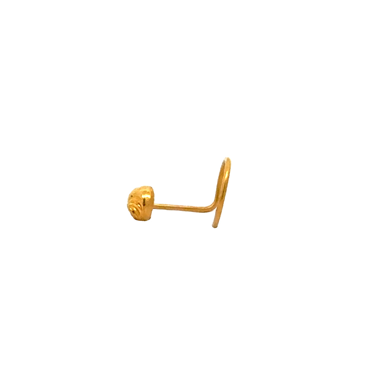 22k Yellow Gold Nose Pin Wire with gold weight of 0.17g