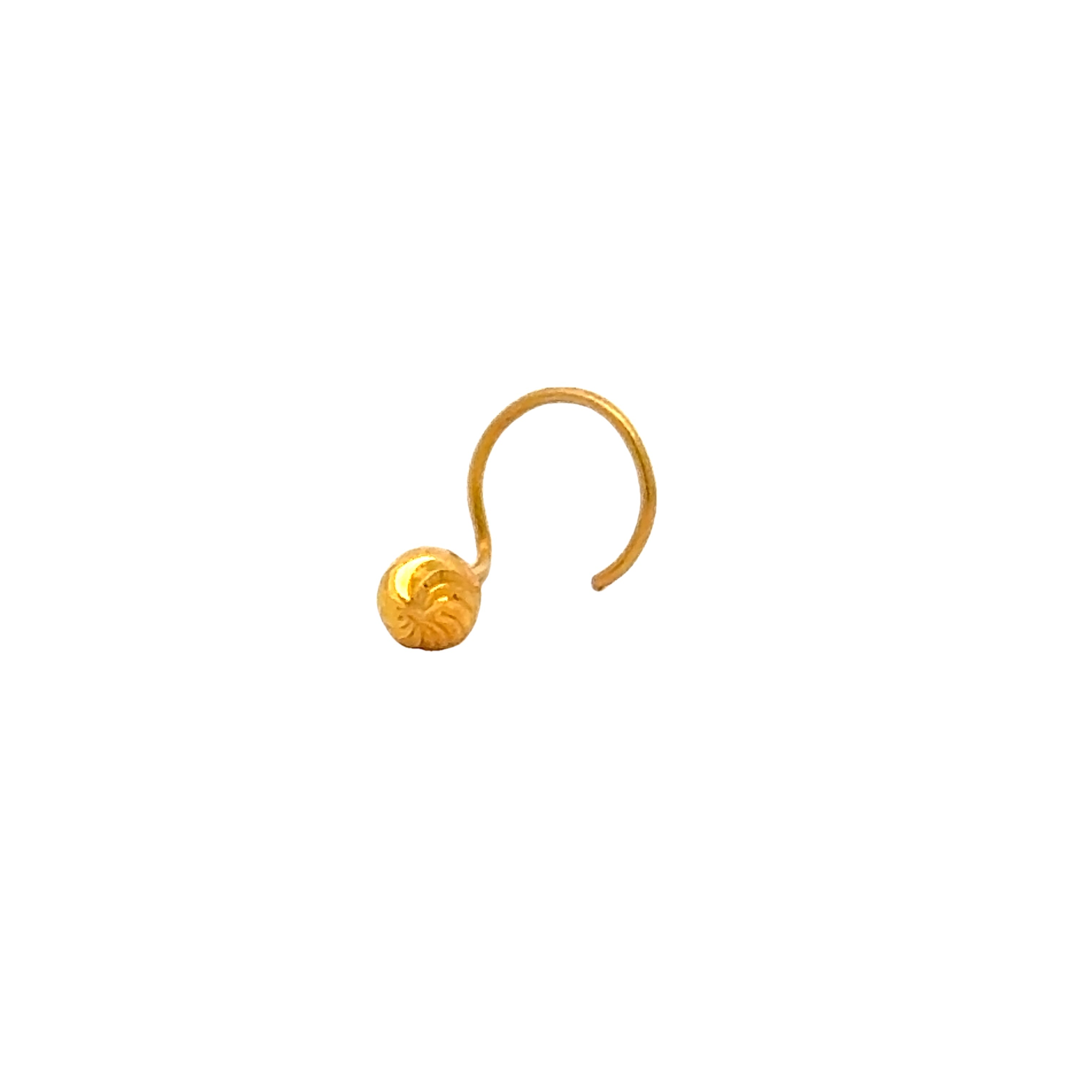 22k Yellow Gold Nose Pin Wire with gold weight of 0.17g