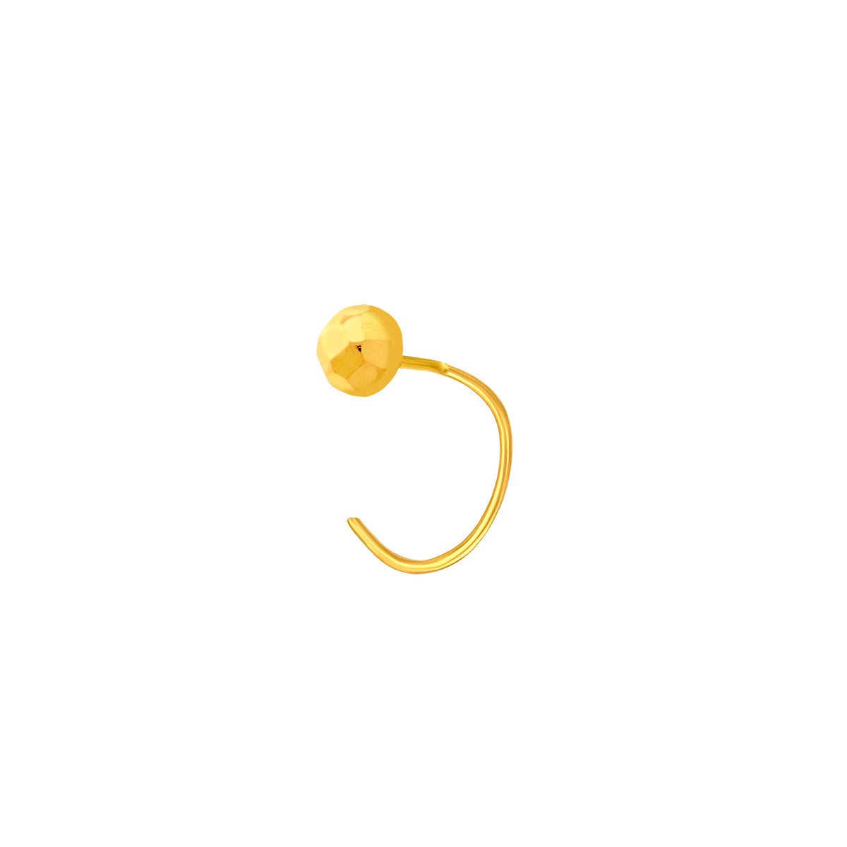22K Yellow Gold Extra Small Geometric Nose Pin with Wire with gold weight of 0.16g