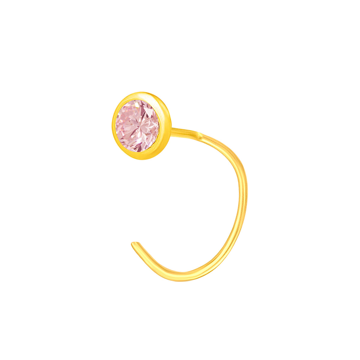 22K Yellow Gold Assorted Small Purple Nose Pin with Wire with gold weight of 0.19g