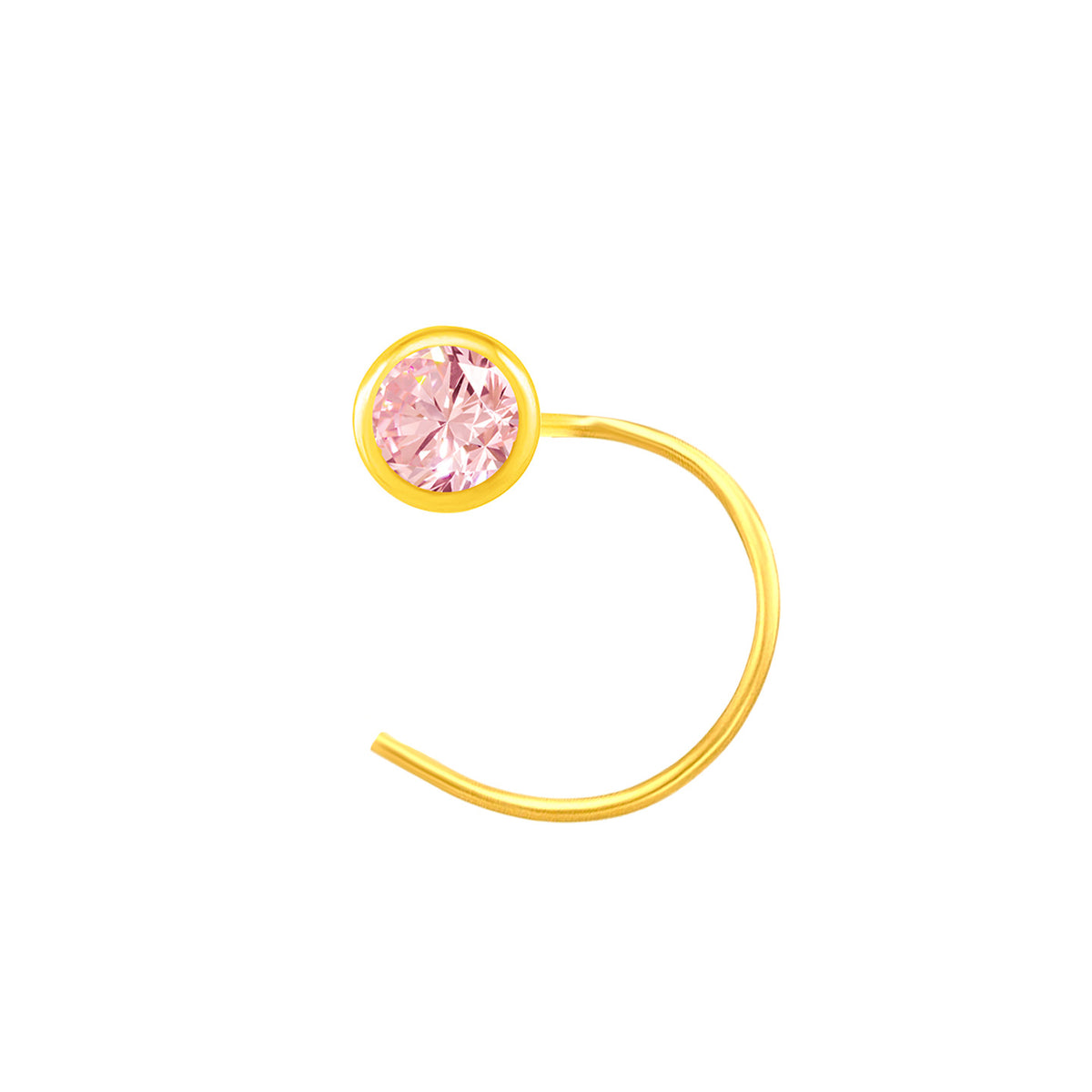 22K Yellow Gold Assorted Small Purple Nose Pin with Wire with gold weight of 0.19g