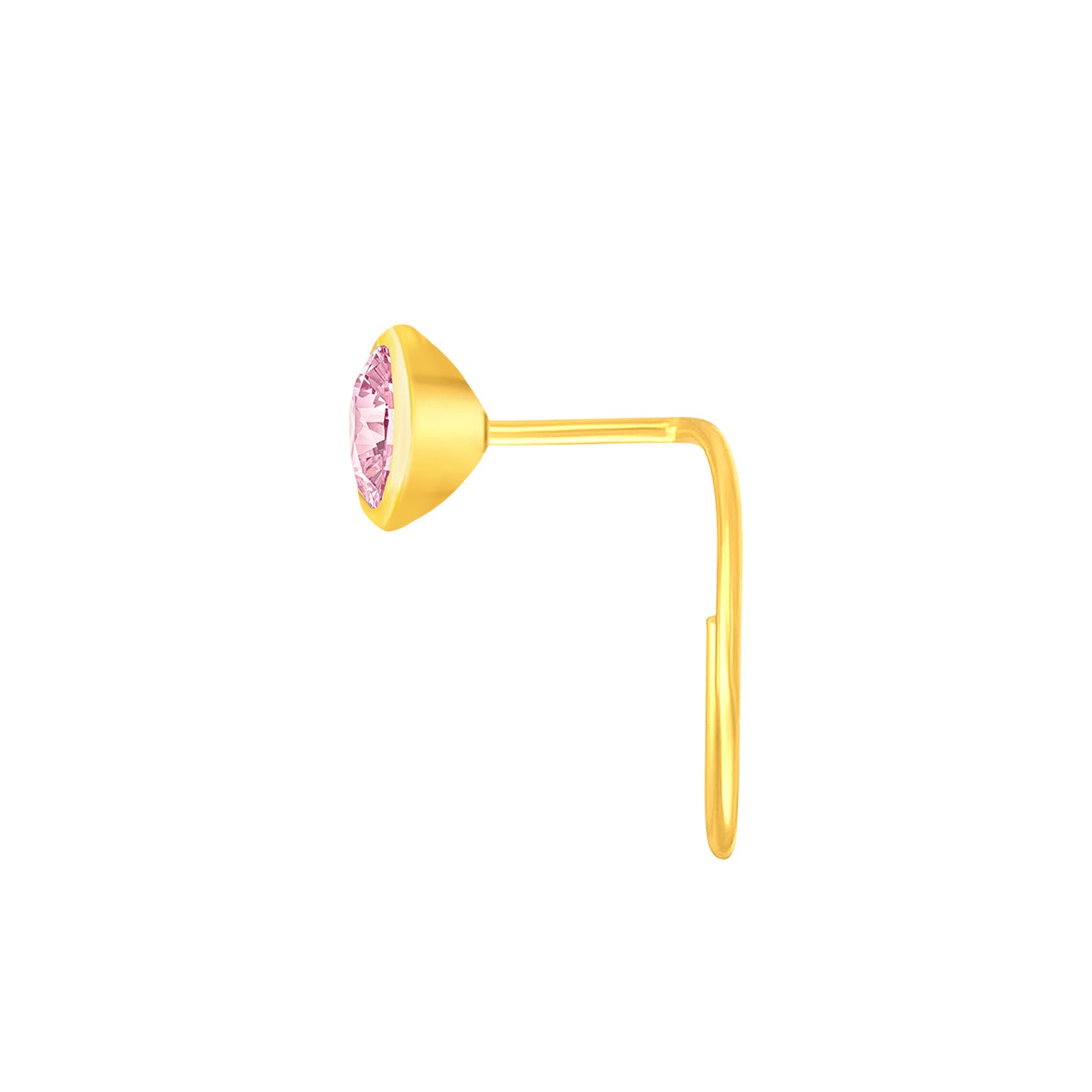 22K Yellow Gold Assorted Small Purple Nose Pin with Wire with gold weight of 0.19g