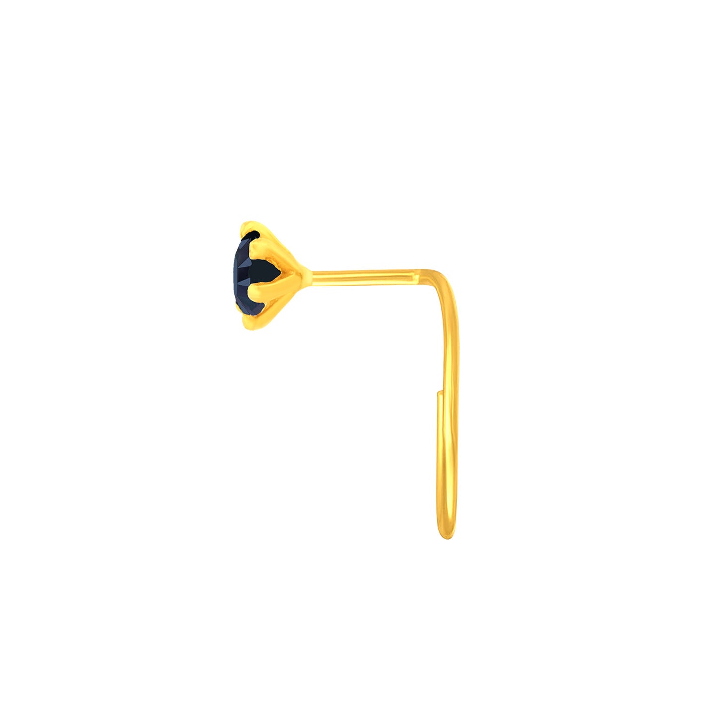 22K Yellow Gold Assorted Small Blue Nose Pin with Wire with gold weight of 0.14g