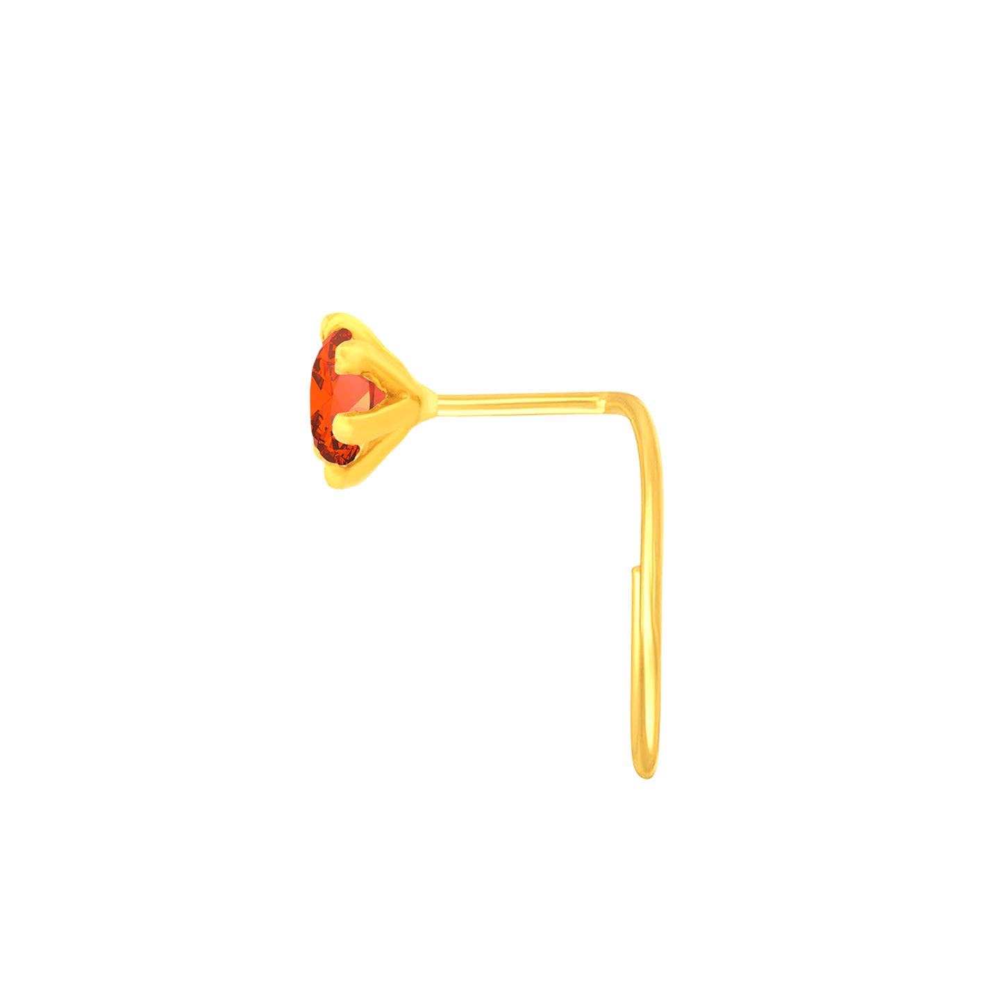 22K Yellow Gold Assorted Small Orange Nose Pin with Wire with gold weight of 0.16g