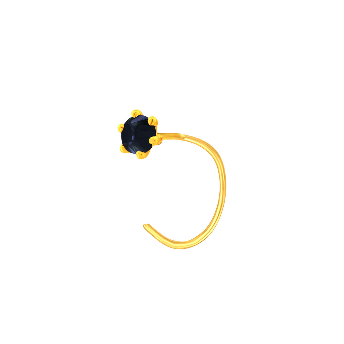 22K Yellow Gold Assorted Small Blue Nose Pin with Wire with gold weight of 0.13g