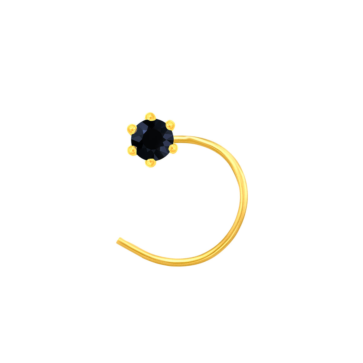 22K Yellow Gold Assorted Small Blue Nose Pin with Wire with gold weight of 0.13g