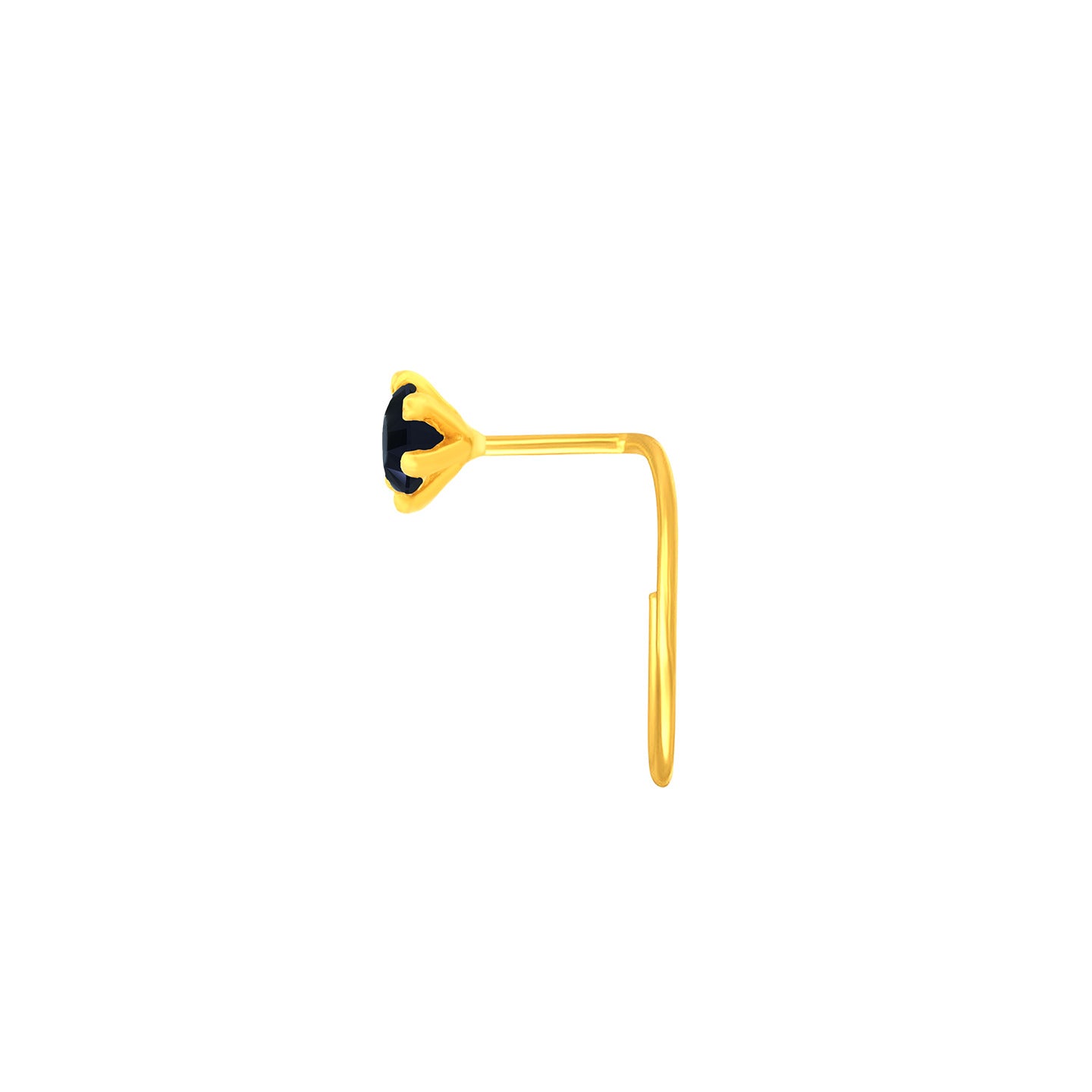 22K Yellow Gold Assorted Small Blue Nose Pin with Wire with gold weight of 0.13g