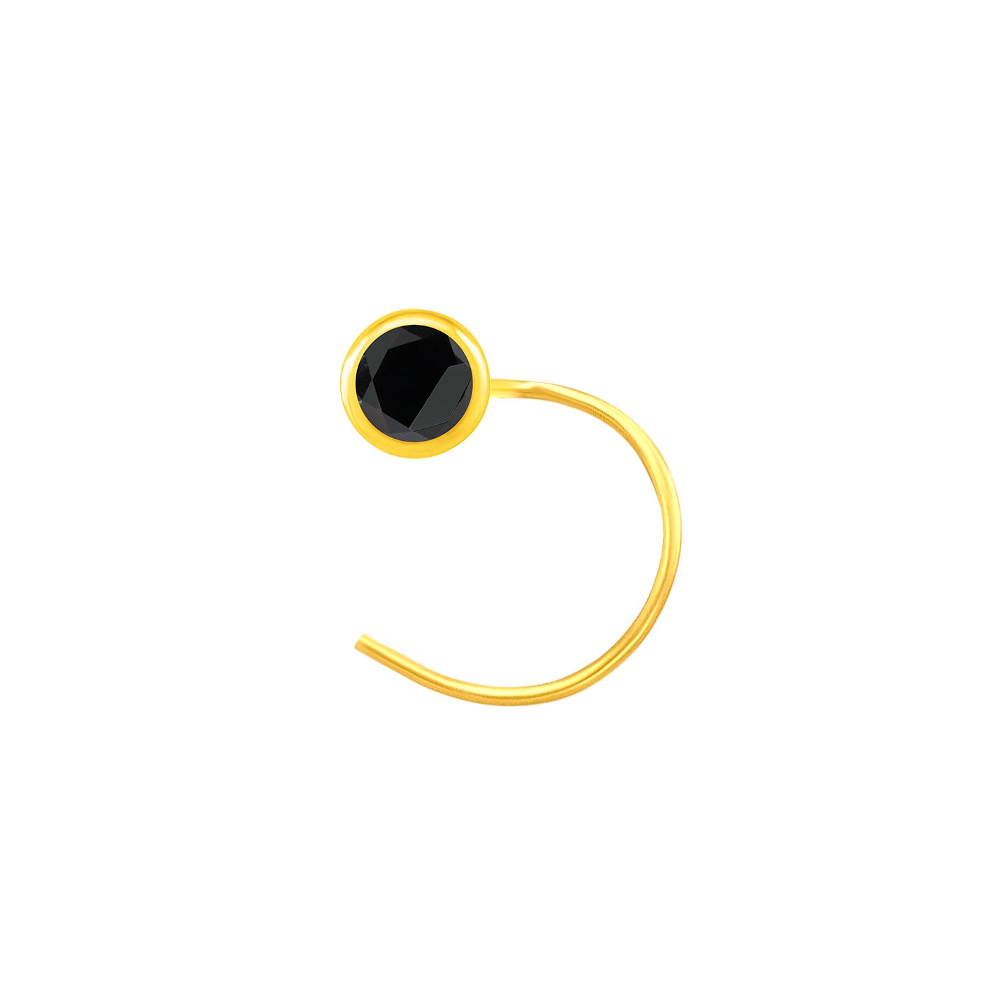 22K Yellow Gold Assorted Small Black Nose Pin with Wire with gold weight of 0.09g