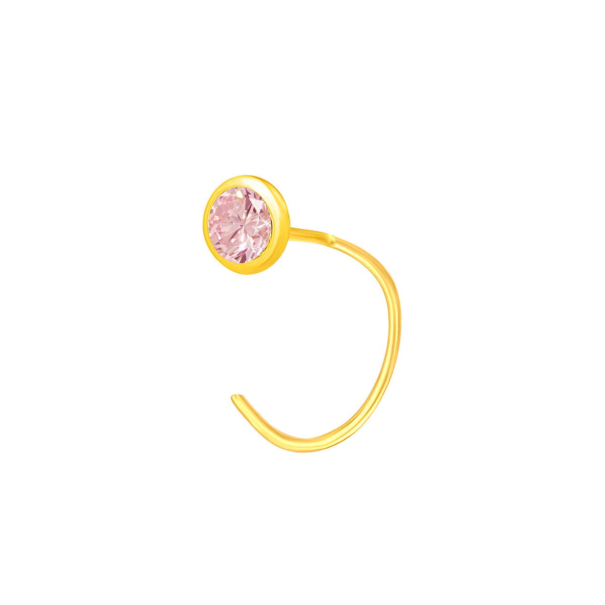 22K Yellow Gold Assorted Small Purple Nose Pin with Wire with gold weight of 0.11g