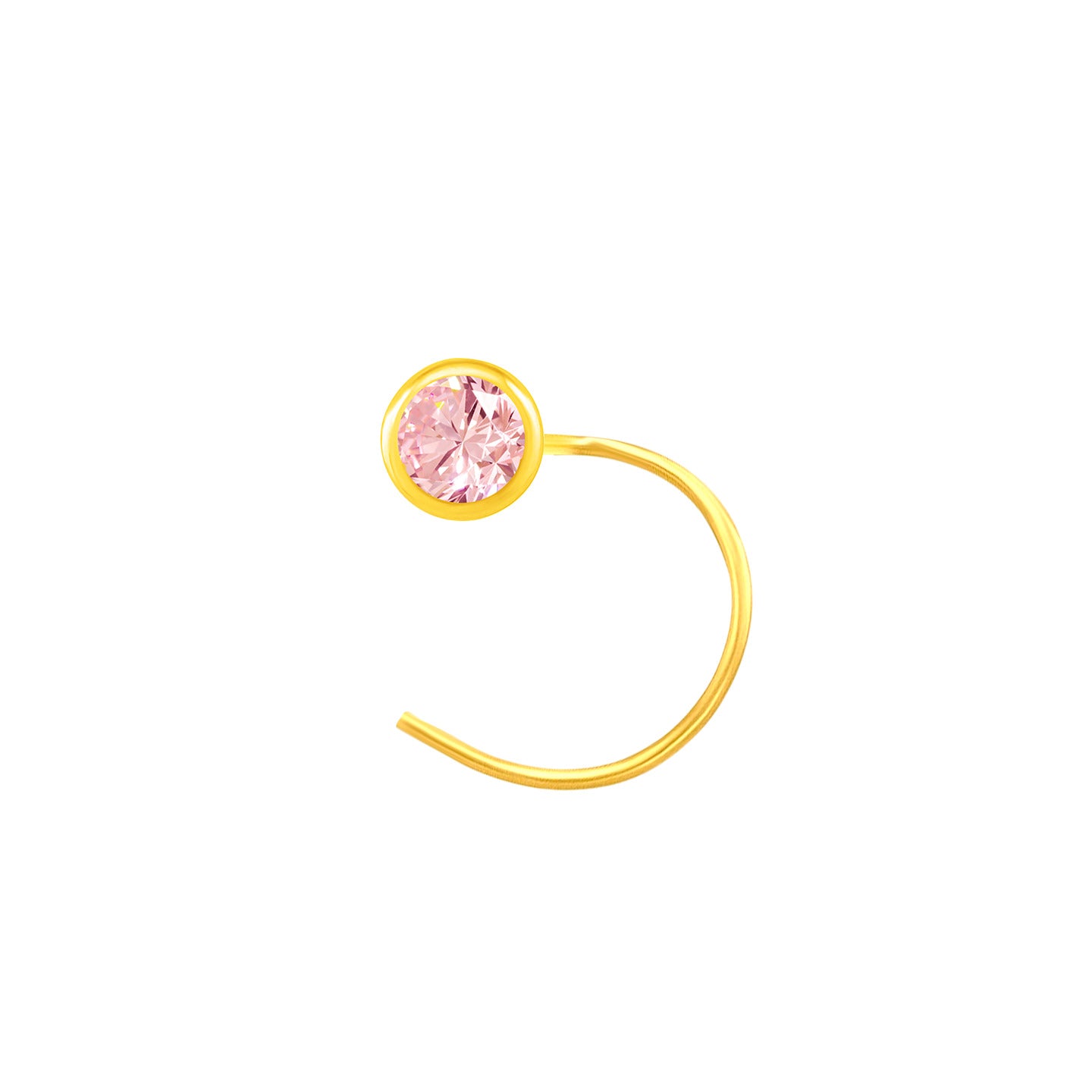 22K Yellow Gold Assorted Small Purple Nose Pin with Wire with gold weight of 0.11g