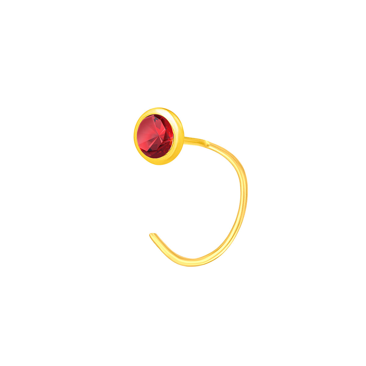22K Yellow Gold Assorted Small Red Nose Pin with Wire with gold weight of 0.11g