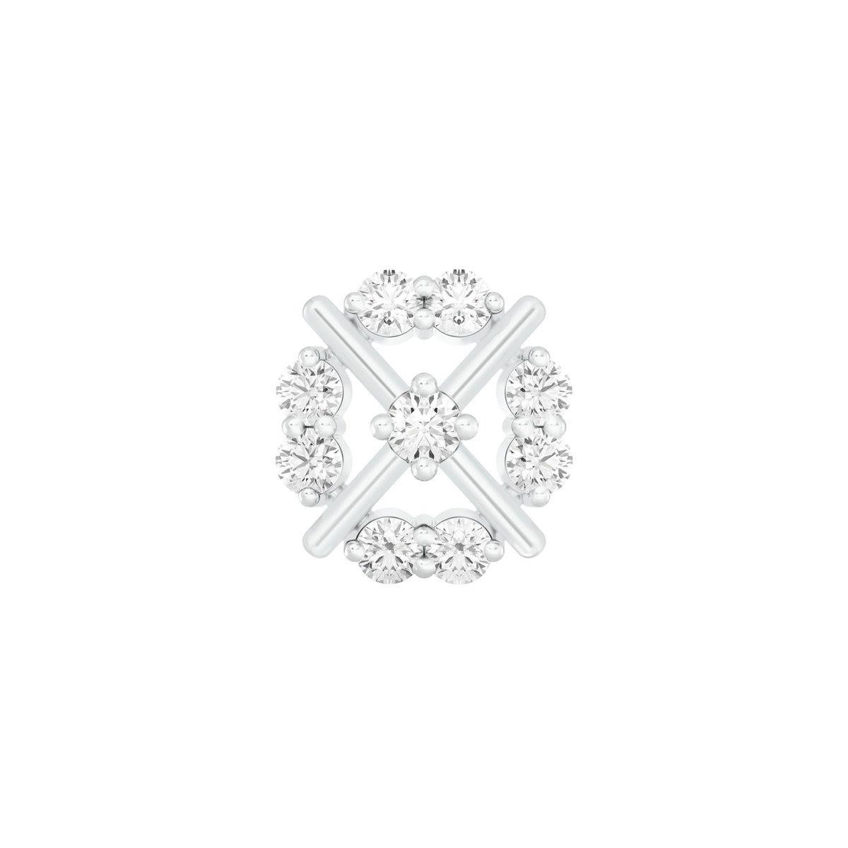 18k White Gold Round Brilliant Cut Intricate Diamond Nose Pin with Screwback of 0.05 Carat