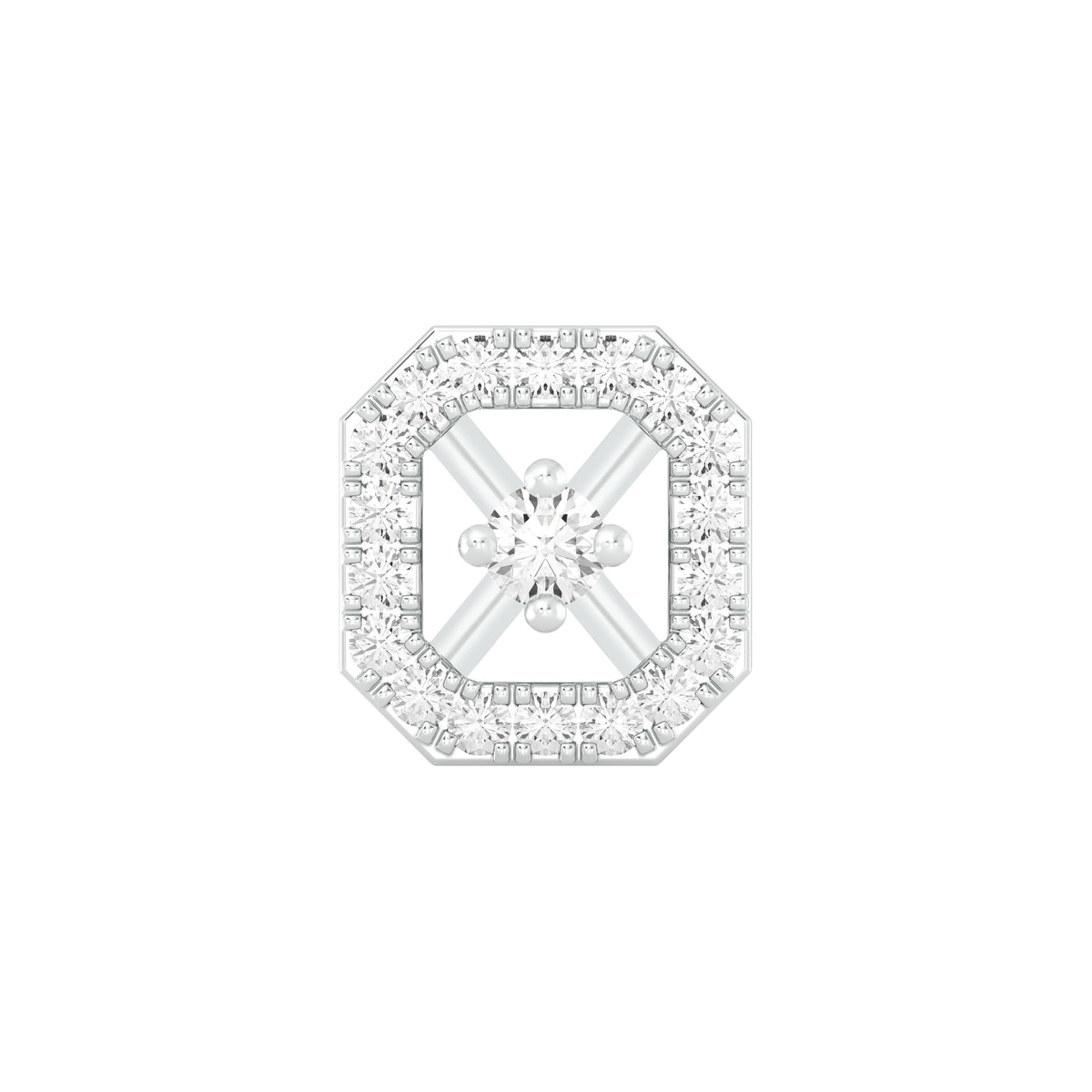 18k White Gold Round Brilliant Cut Dainty Diamond Nose Pin with Screwback of 0.06 Carat