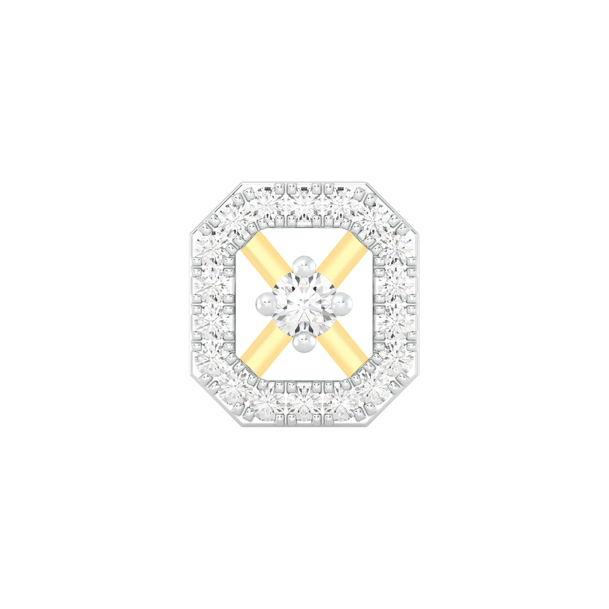 18k Yellow Gold Round Brilliant Cut Artistic Diamond Nose Pin with Screwback of 0.06 Carat
