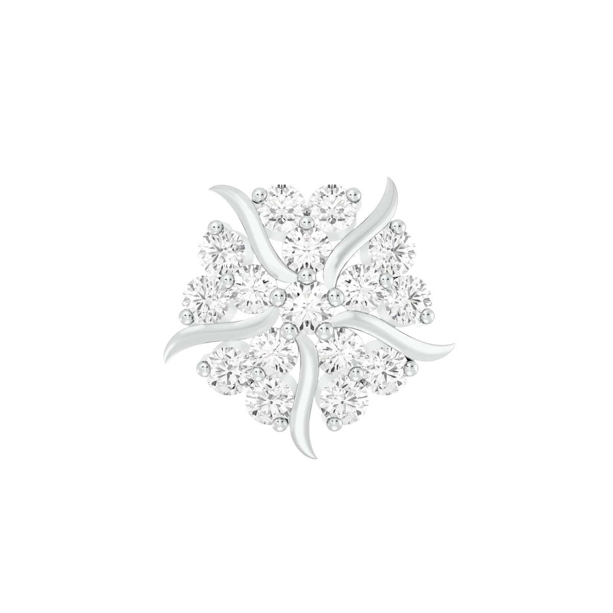 18k White Gold Round Brilliant Cut Eye-catching Diamond Nose Pin with Screwback of 0.09 Carat