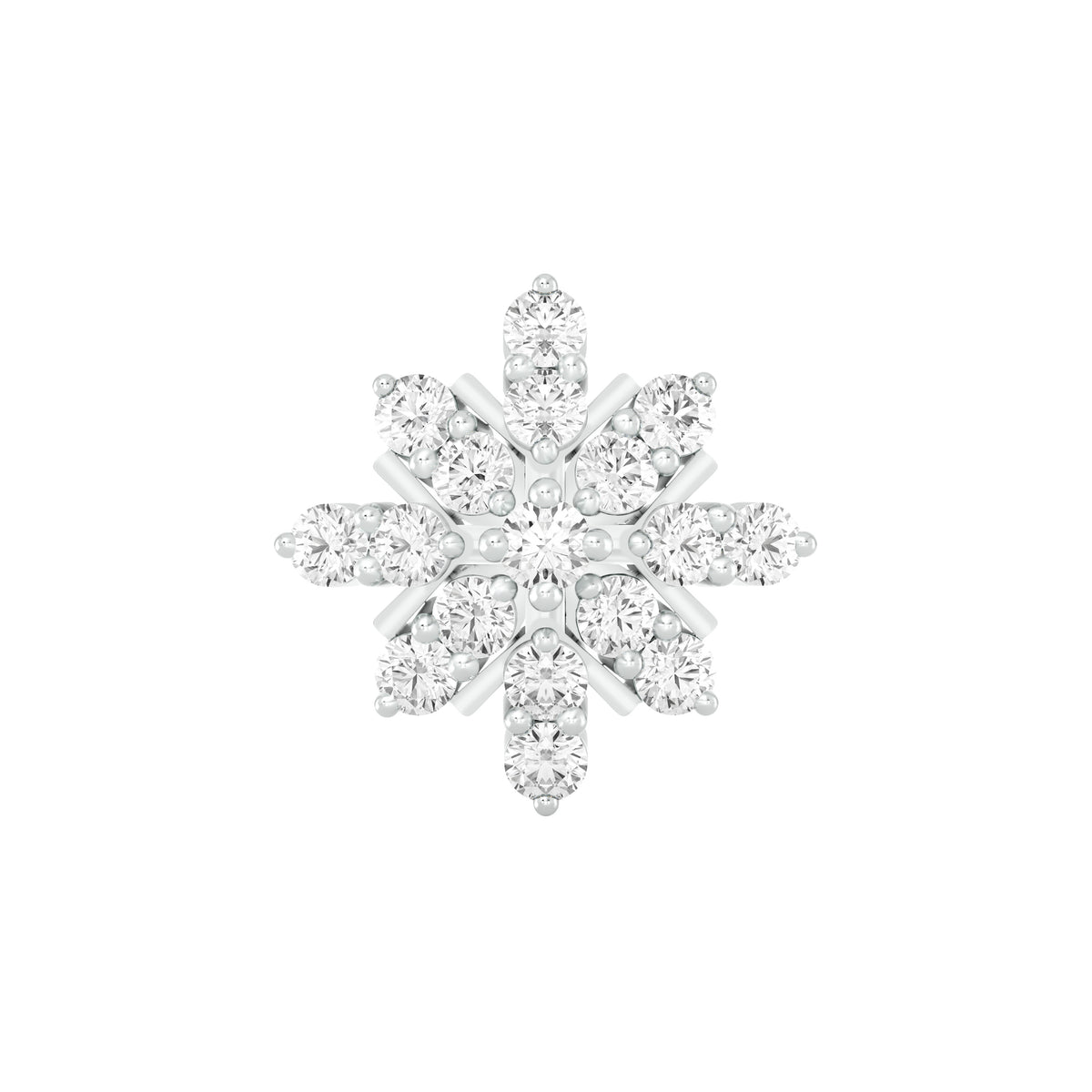 18k White Gold Round Brilliant Cut Classic Diamond Nose Pin with Screwback of 0.1 Carat
