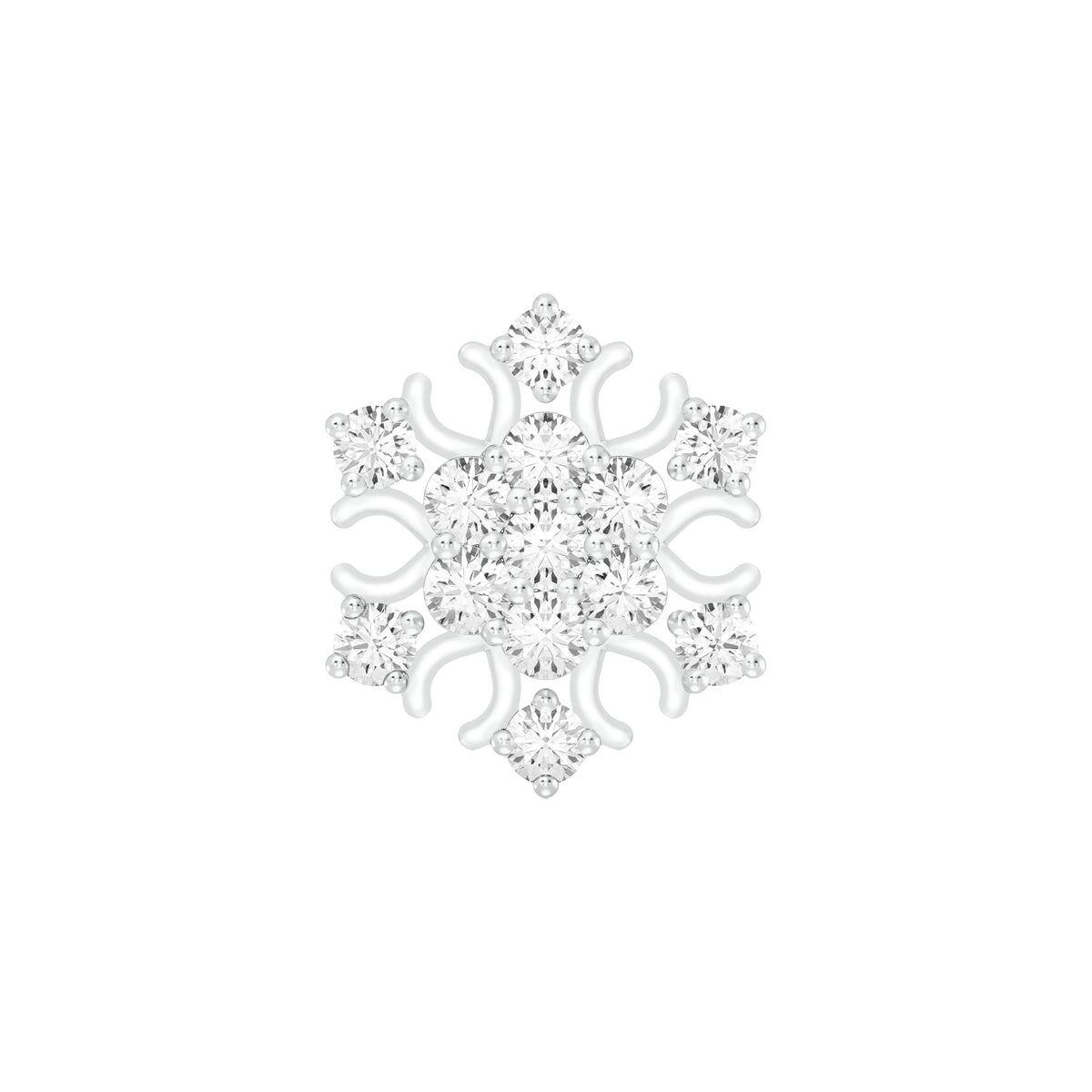 18k White Gold Round Brilliant Cut Artistic Diamond Nose Pin with Screwback of 0.07 Carat
