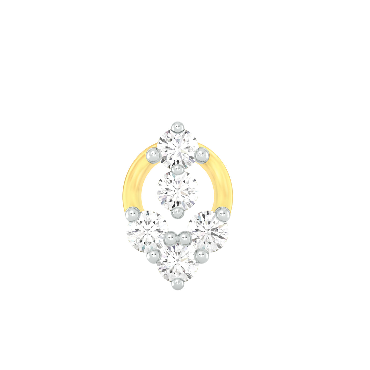 18k Yellow Gold Round Brilliant Cut Eye-catching Diamond Nose Pin with Screwback of 0.05 Carat