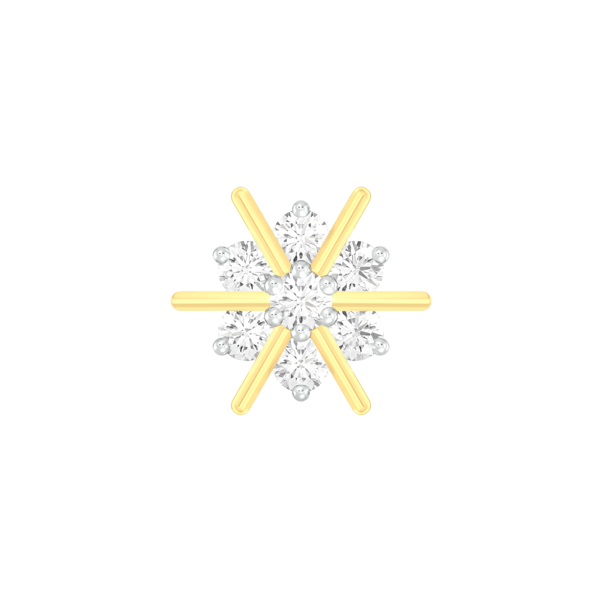 18k Yellow Gold Round Brilliant Cut Luminous Diamond Nose Pin with Screwback of 0.06 Carat