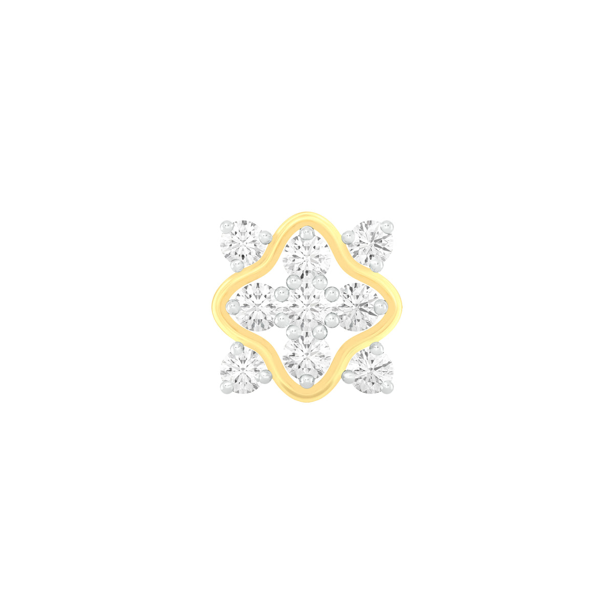 18k White Gold Round Brilliant Cut Classic Diamond Nose Pin with Screwback of 0.05 Carat