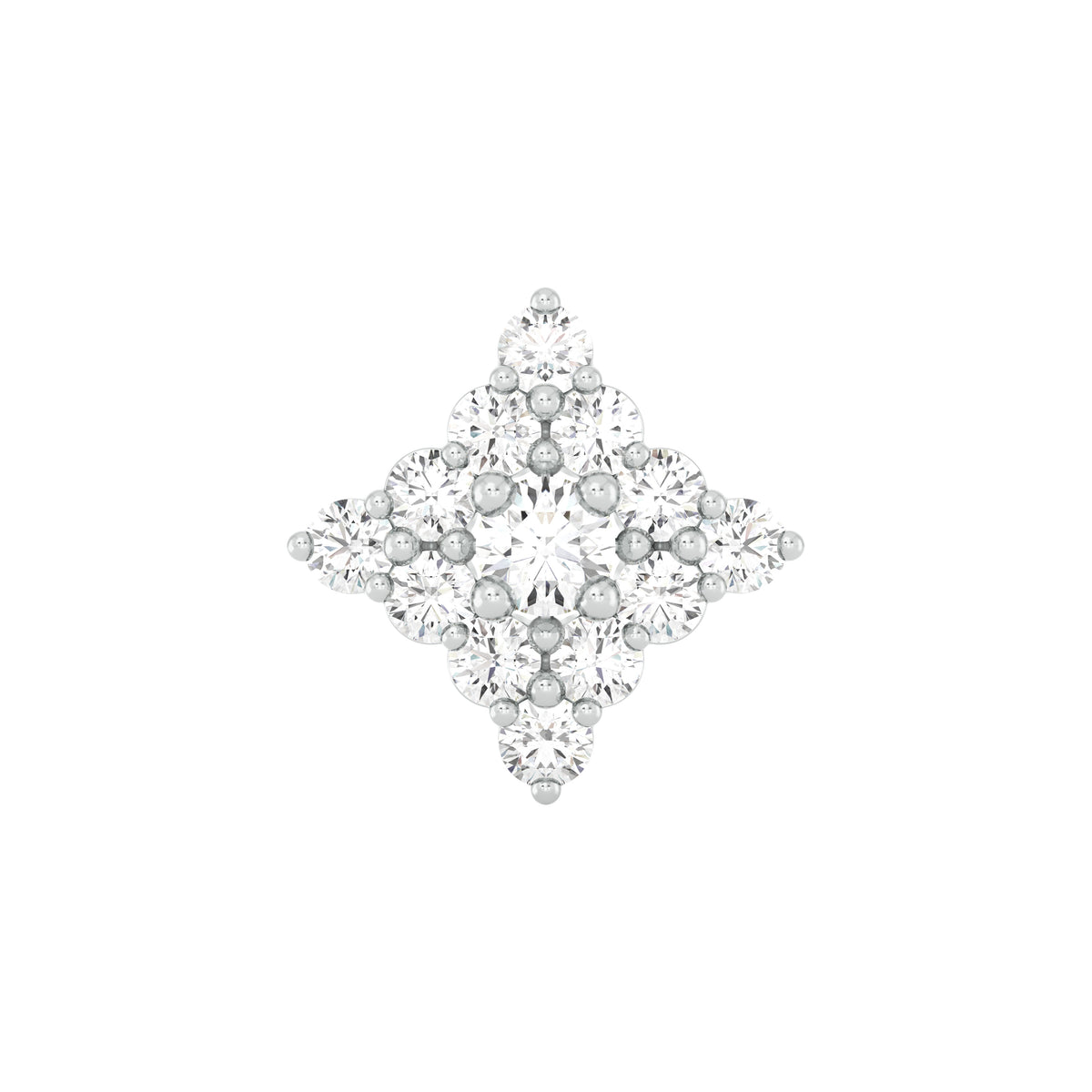 18k White Gold Round Brilliant Cut Chic Diamond Nose Pin with Screwback of 0.07 Carat