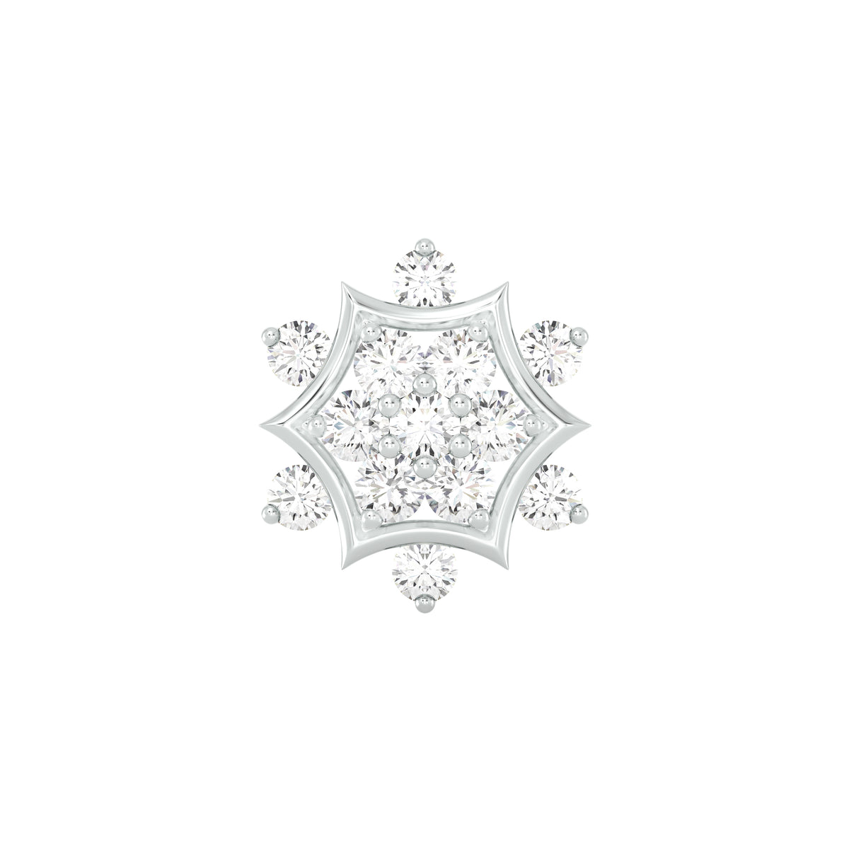 18k White Gold Round Brilliant Cut Alluring Diamond Nose Pin with Screwback of 0.07 Carat