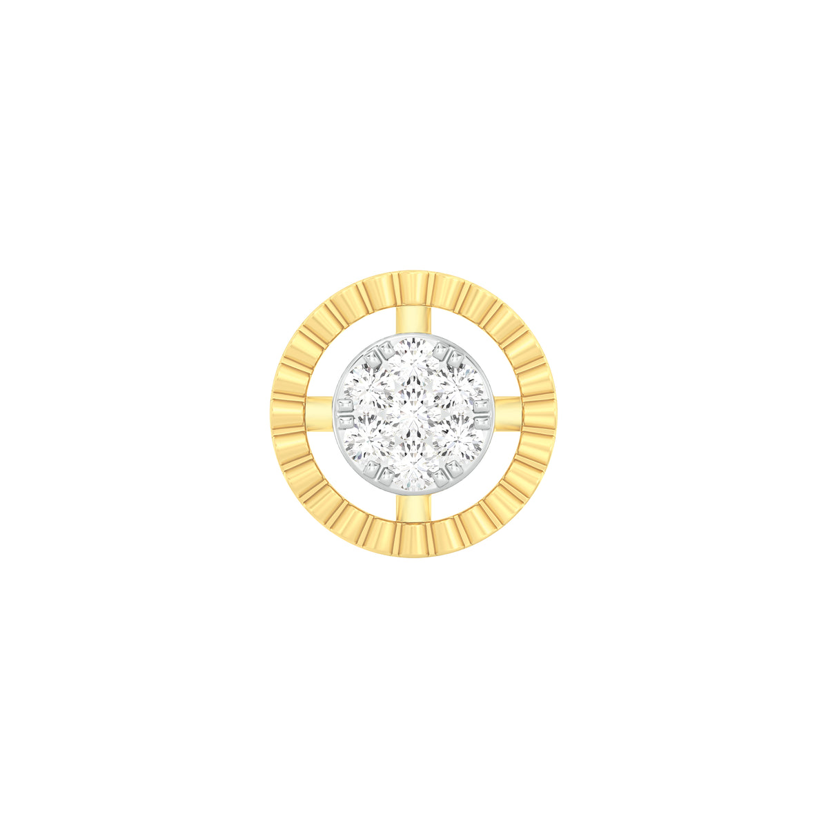 18k Yellow Gold Round Brilliant Cut Sparkling Diamond Nose Pin with Screwback of 0.02 Carat