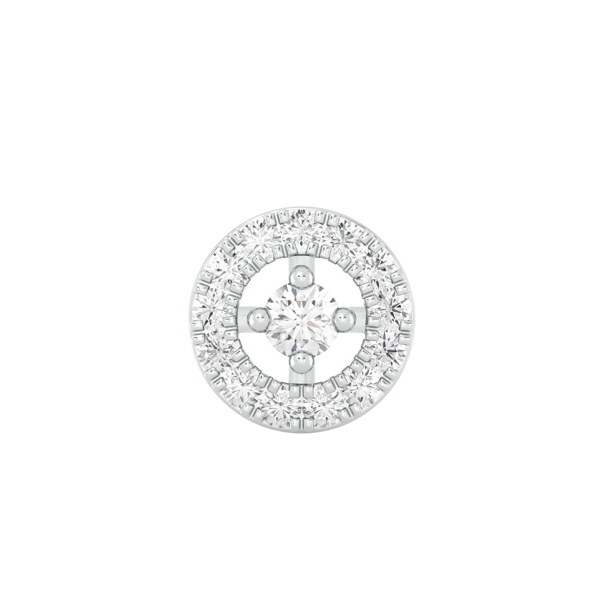 18k White Gold Round Brilliant Cut Captivating Diamond Nose Pin with Screwback of 0.05 Carat