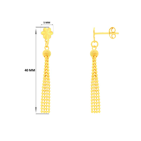 22K Yellow Gold Fancy Dangler Contemporary Necklace and Earring Set
