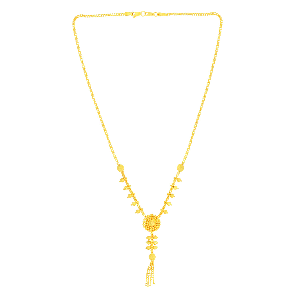 22K Yellow Gold Fancy Dangler Contemporary Necklace and Earring Set