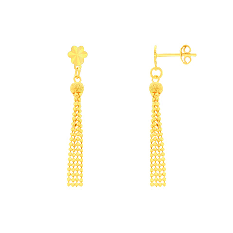 22K Yellow Gold Fancy Dangler Contemporary Necklace and Earring Set