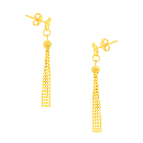 22k Yellow Gold Dangler Earrings with gold weight of 3.75g