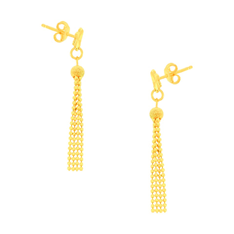 22K Yellow Gold Fancy Dangler Contemporary Necklace and Earring Set