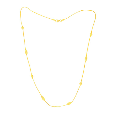 22K Yellow Gold Beads Dainty Necklace