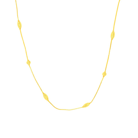 22K Yellow Gold Beads Dainty Necklace