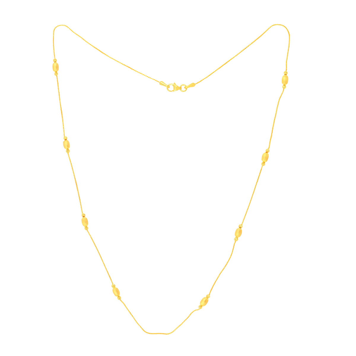 22K Yellow Gold Beads Dainty Necklace