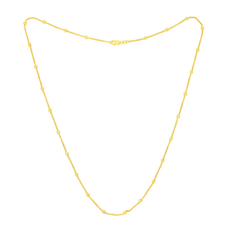22K Yellow Gold Beads Dainty Necklace
