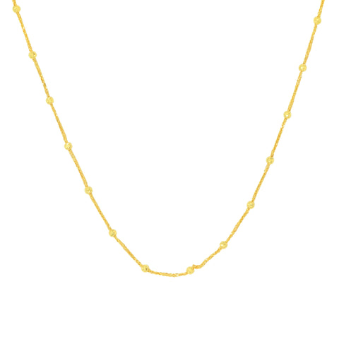 22K Yellow Gold Beads Dainty Necklace