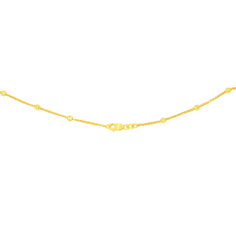 22K Yellow Gold Beads Dainty Necklace