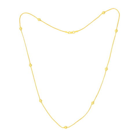 22K Yellow Gold Beads Dainty Necklace