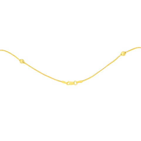 22K Yellow Gold Beads Dainty Necklace