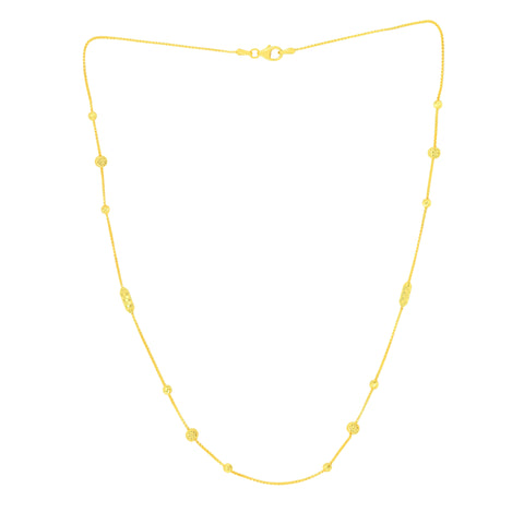 22K Yellow Gold Beads Dainty Necklace