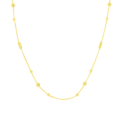 22K Yellow Gold Beads Dainty Necklace